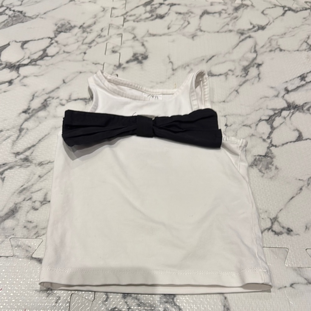Zara Ivory Top with Midnight Bow